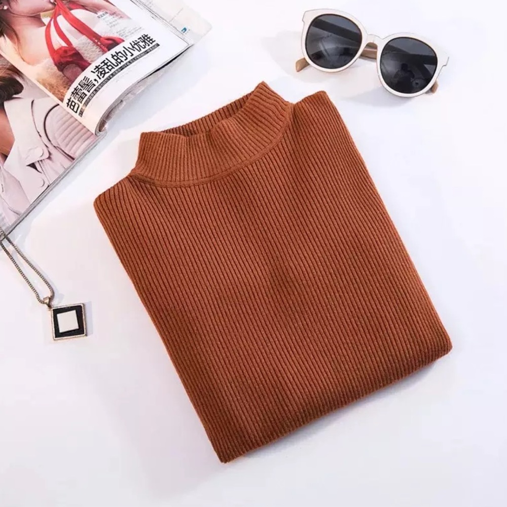 New! Ultra Soft Ribbed Tuetleneck Sweater - Picture 8 of 8